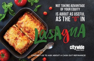 Cash-out refinance Postcard-Lasagna